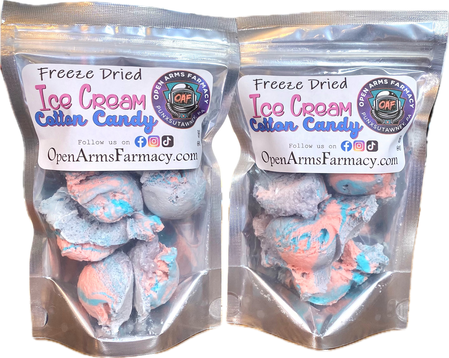 Freeze Dried Cotton Candy Ice Cream 2oz